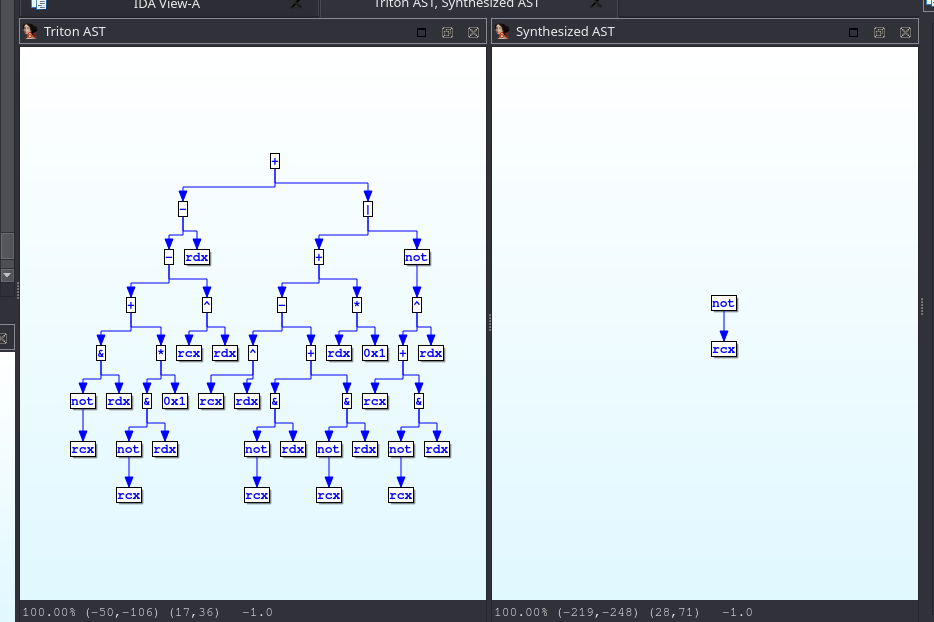 AST shown side-by-side