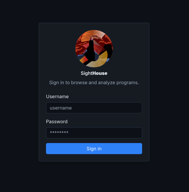 Login on the web interface