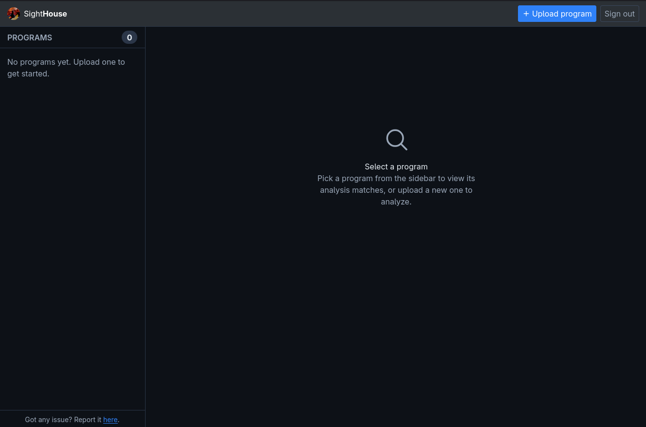 Main web interface