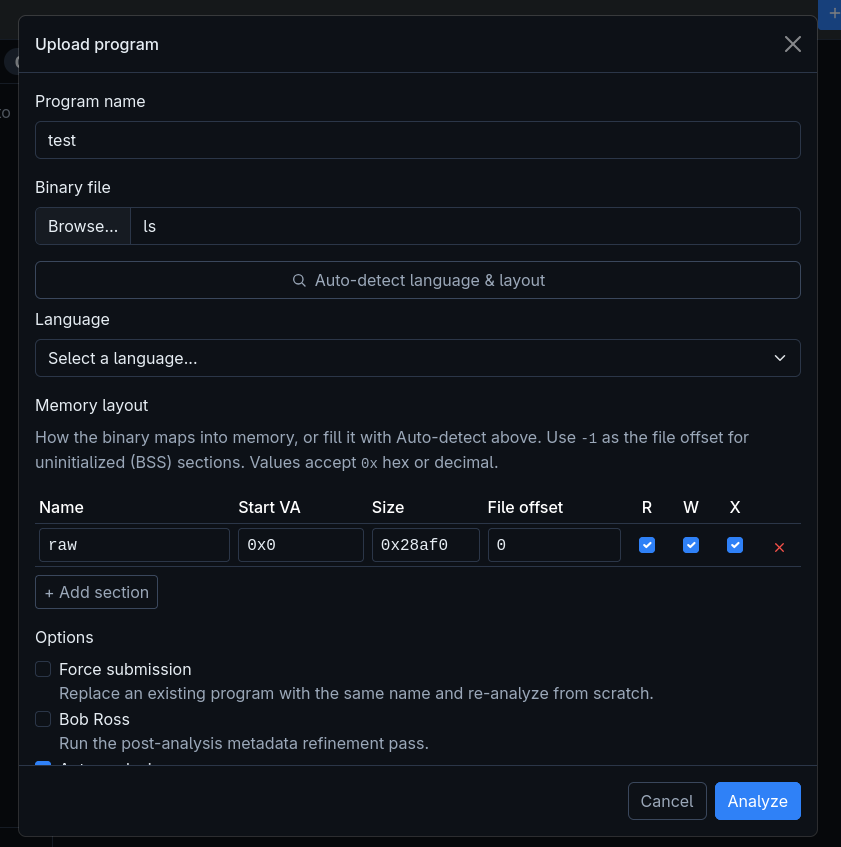 Upload popup